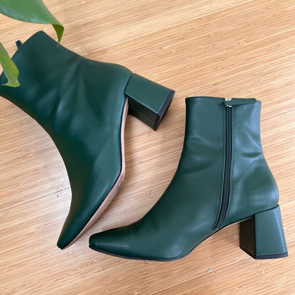 Alohas Watercolor Green Vegan Leather Boots